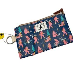 CHALO Seattle bigfoot pink print mini zip pouch sasquatch A1 4719